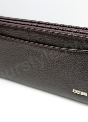 Коричневий шкіряний гаманець bond non (10429)