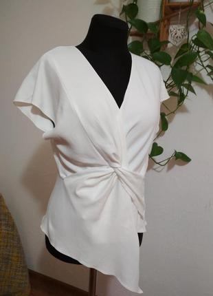 ,,фирменная базовая асиметрического кроя стильная белая блуза2 фото