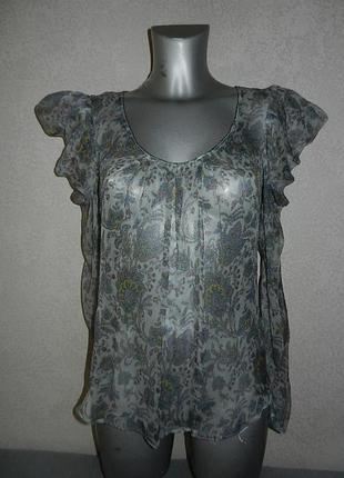 Дизайнерська блуза з буфами,gharani strok,original,лондон,натуральний шовк,нова!