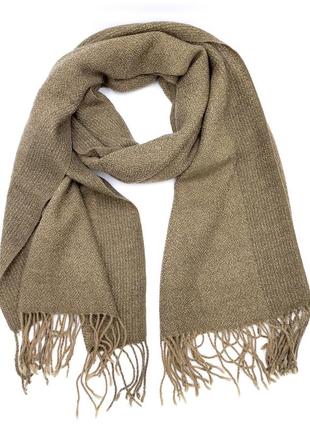 Шарф коричневий довгий на зиму/осінь, зимовий шарф жіночий/чоловічий з бахромою з віскози2 фото