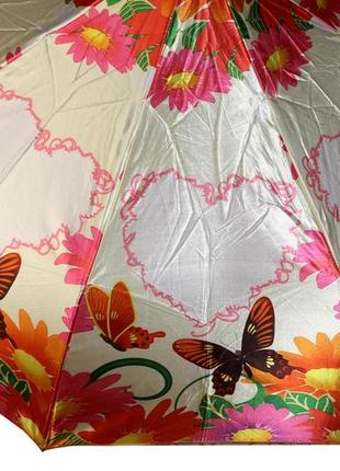 Красочный женский зонт автомат с атласным куполом и яоким рисунком (18683)