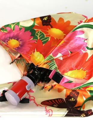 Красочный женский зонт автомат с атласным куполом и яоким рисунком (18683)