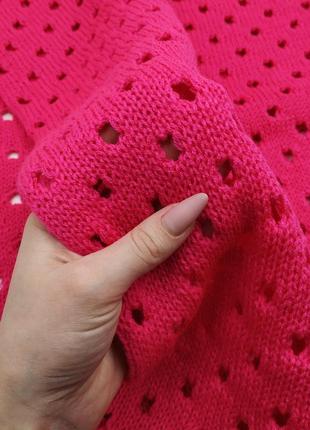 Женский/детский хомут розовый на зиму/осень шерстяной, теплый розовый шарф снуд из шерсти вязаный2 фото