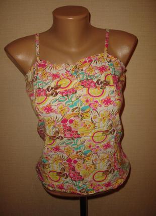 Легкая хлопчатая майка на 13 лет с красивой спинкой