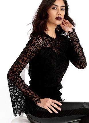 Новая блуза с рисунком - выбитый бархат! турция!