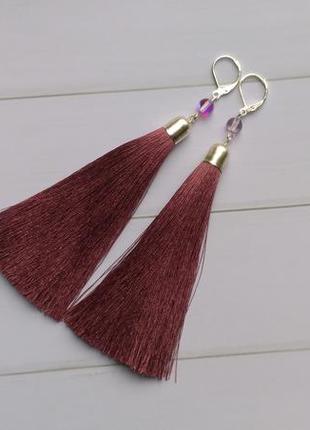 Сережки кисточки, серьги, кисти,  китиці