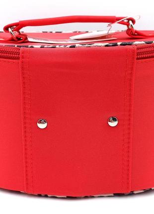 Набір кейси косметичні червоні з ручкою 2 шт, жіночі валізи для косметики червоні на блискавці make you4 фото