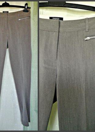 Офисные брюки из плотной стрейчевой ткани, оттенок серо-бежевый (тауп)2 фото