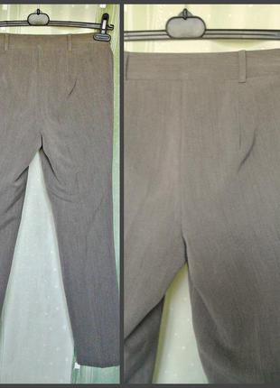 Офисные брюки из плотной стрейчевой ткани, оттенок серо-бежевый (тауп)3 фото