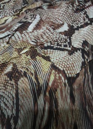 Класна блузка - топ з зміїним принтом\з бантом на талії/вільний крій/ туреччина4 фото