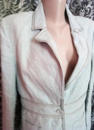 *next ** 100% лен актуальный пиджак uk-12 пог-47см