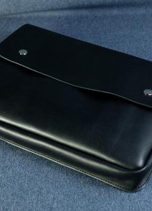 Папка для документов (размер формата а4), кожа итальянский краст, размер 33*24*5, цвет черный