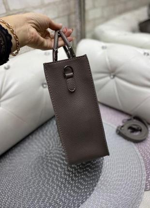 Капучино - стильная вместительная сумка без логотипа, натуральная замша + искуственная кожа3 фото