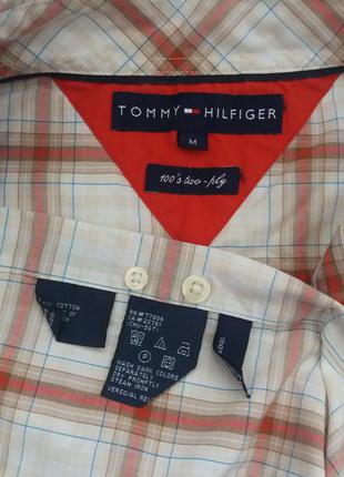 Бежевая легкая тенниска рубашка в клетку tommy hilfiger раз.m-l4 фото