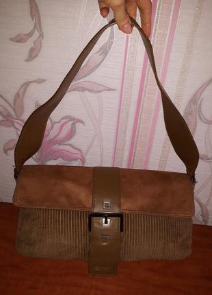 Стильная коричневая тканевая сумка esprit1 фото