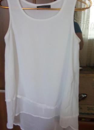 Блузка размер 48 приятный к телу шифон. белая цвет белый1 фото