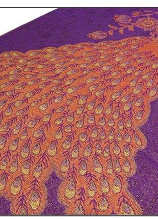 Палантин шарф двосторонній бузковий ошатний з люрексовым візерунком 180*70 см4 фото