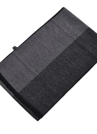 Мужской шарф зимний черный с серым деловой двусторонний 180*30 см3 фото