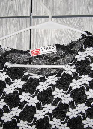 Блузка  черно-белая yihao3 фото