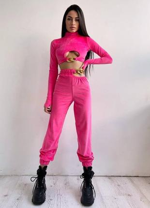 Велюровий костюм з ланцюгами (4 кольори)