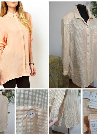 Фирменная, шёлковая, базовая, натуральная блуза туника, 100% шёлк1 фото