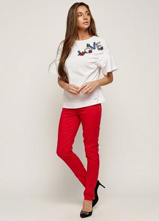 Штани жіночі класичні літні з косими кишенями червоні solh mksh2174