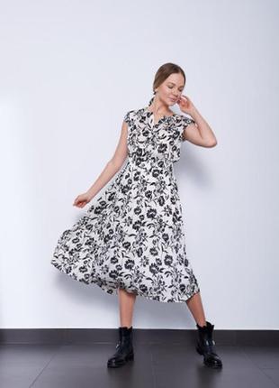 Сукня жіноча літнє біле в сині квіти монако pari мкрг6397