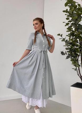 Сукня жіноча з хусткою міді світло-зелене style-nika малага mksn2149/5