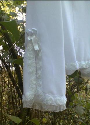 Белая оригинальная блузка на завязочках3 фото