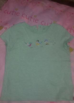 Дитяча футболка next (некст) для дівчинки 2-3 роки з пташками