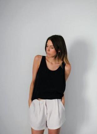 Шорты лён фактурные молочные