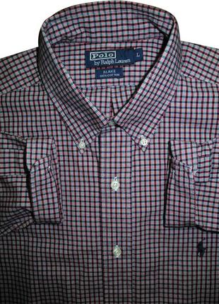 Мужская рубашка в мелкую клетку сочная polo ralph lauren l xl xxl