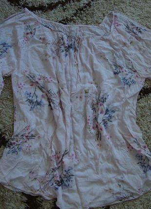 Блуза , батал, цветочный принт3 фото
