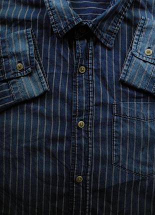 Чоловіча сорочка джинсова синя в смужку gap l