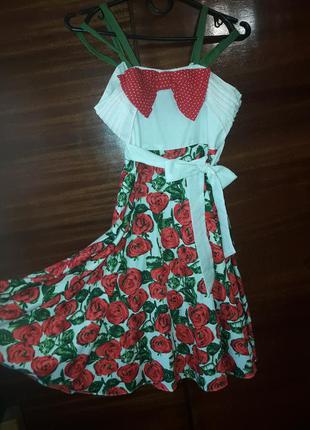 Красивое платье сарафан с красивой спинкой (на10-13 лет)3 фото