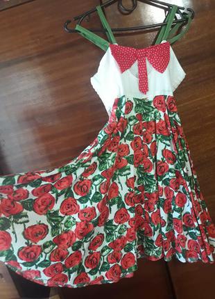 Красивое платье сарафан с красивой спинкой (на10-13 лет)4 фото