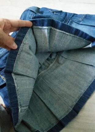 Джинсовая юбка lapiz размер xs на металлических пуговицах в складочку3 фото