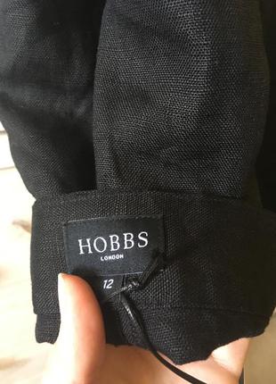 Прямые высокие чёрные льняные брюки 100% лён hobbs италия 10-12-143 фото
