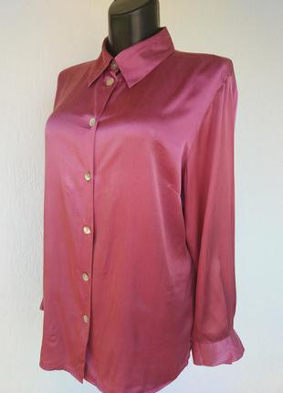 Фирменная качественная стильная натуральная шолковая винтажная блуза.2 фото