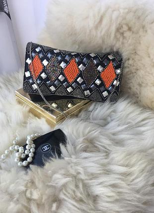 Розкішний клатч вечірня сумка на торжество, розшитий стеклярусом