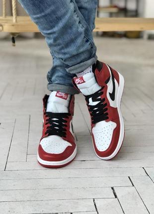 Кросівки air jordan retro 1 red кроссовки10 фото