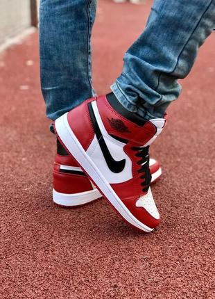 Кросівки air jordan retro 1 red кроссовки4 фото