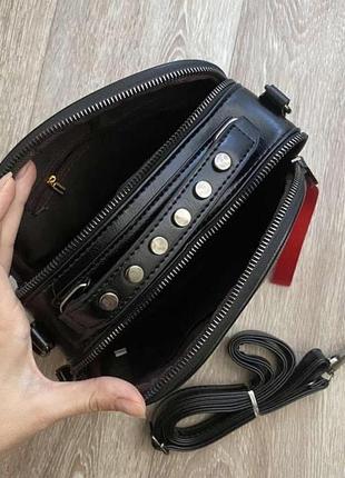 Маленькая женская сумочка клатч в стиле рептилии чёрная сумка6 фото