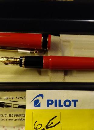 Pilot lucina fountain pen - red - fine nib перьевая ручка красная тонкое перо4 фото