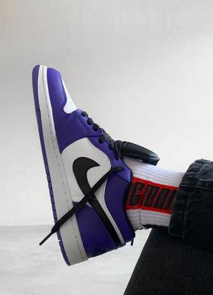 Кросівки air jordan 1 low court purple white кроссовки