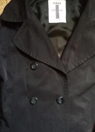 Тренч піджак плащ пальто куртка вітровка чорний короткий на гудзиках в два ряди mexx3 фото