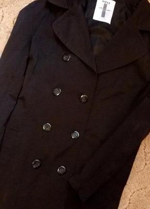 Тренч пиджак плащ пальто куртка ветровка черный короткий на пуговицах в два ряда mexx4 фото