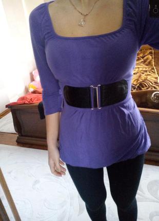 Туніка-футболка під поясок підкреслює фігуру рукав 3/4 розмір 36-38