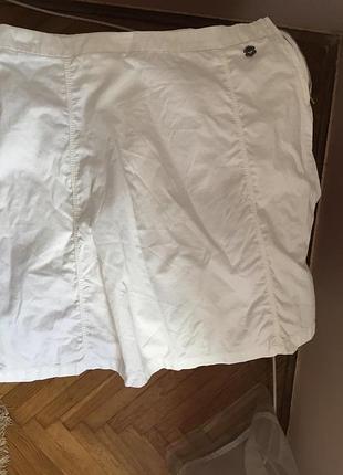 Летняя белая хлопковая юбка легкая