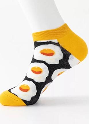 Носки з принтом яєшні короткі2 фото